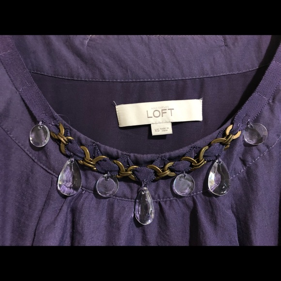 LOFT Tops - Ann Taylor LOFT | Sleeveless Purple Ruffled Blouse